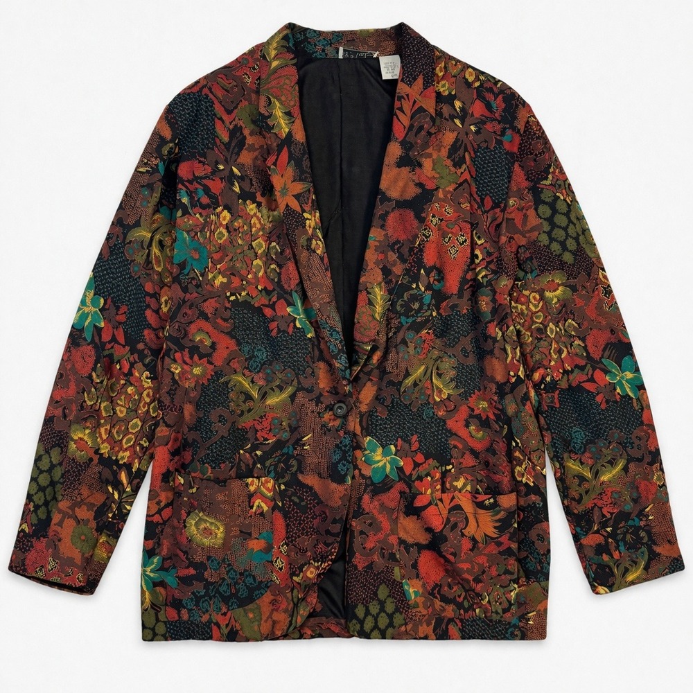 vtg boho sunset botanical jacketβ witchy bohemian dopamine grannycore st malo